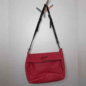 Dean. Leather Crossbody Bright Pink Messenger Bag